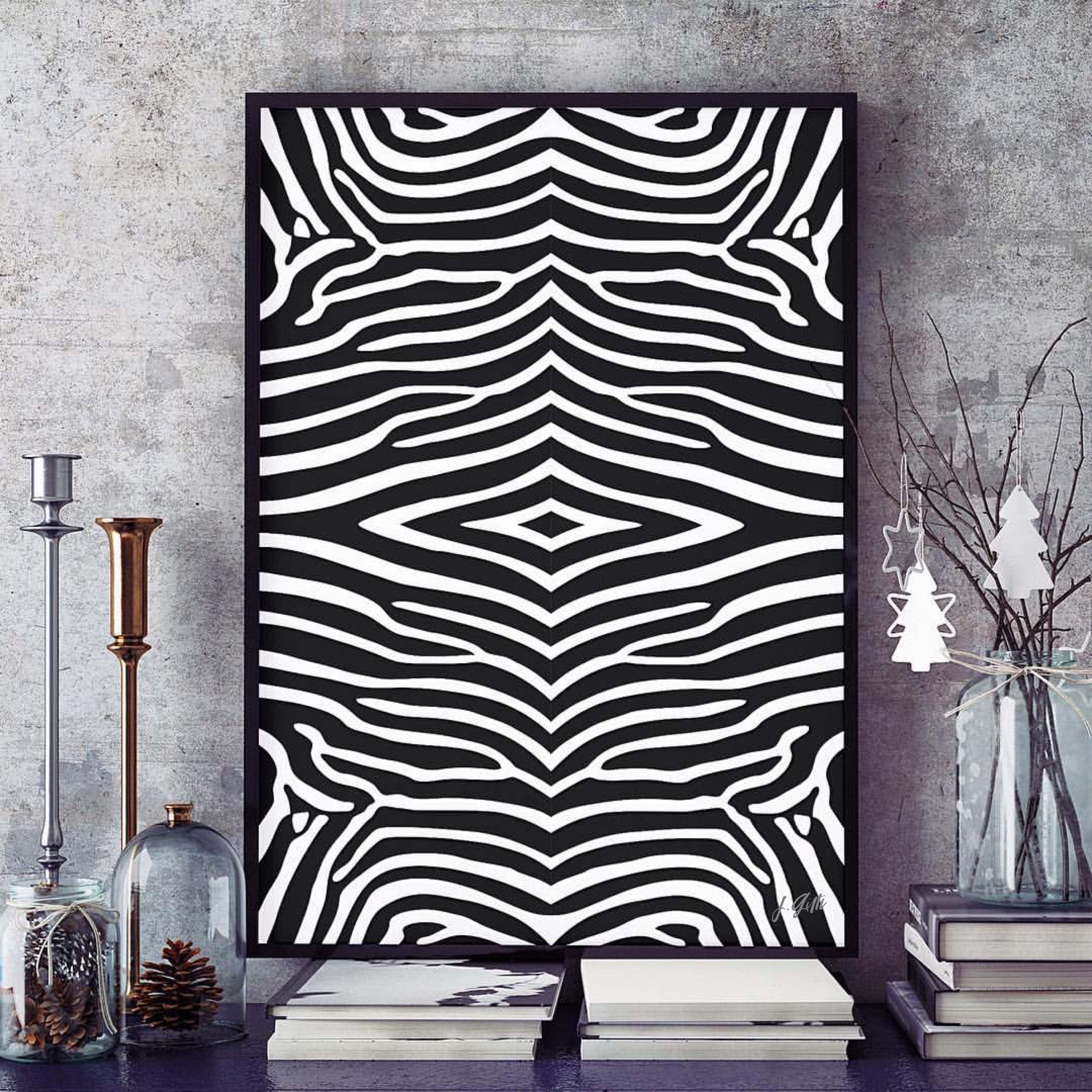 Zebra Art Poster to Decorate Environments in Instant Download