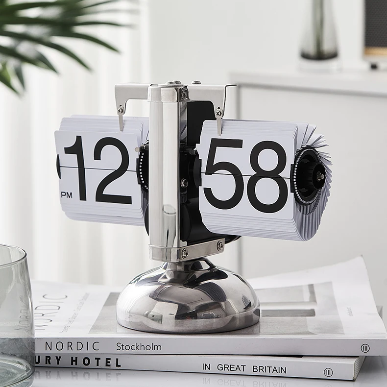 Behome™ Digital Flip Vintage Style Metal Table Clock